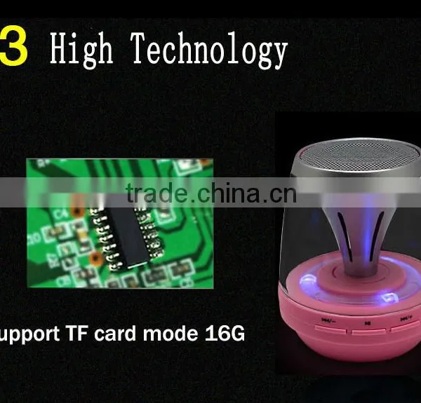 Wireless LED Bluetooth Speaker Hi-Fi Speaker With TF Card Aux FM Mic