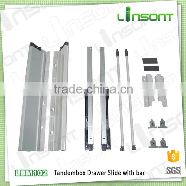 China Supplier Full Extension Soft Close Tandem Box Drawer Slide Furniture Drawer Slides
