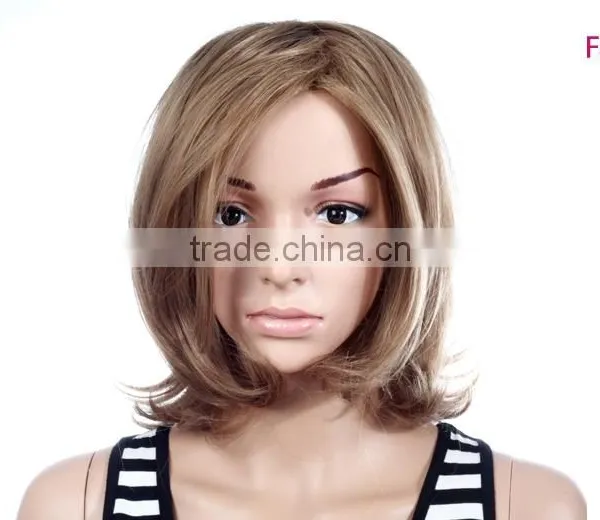 Black/blond/brown/grey Kinky Curly Synthetic Lace Hair Wig Cheap Bangs Artificial Wig photo-4