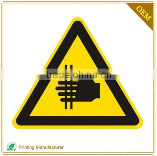 Factory Price Custom Safety Triangle Warning Sign Label Printing photo-3