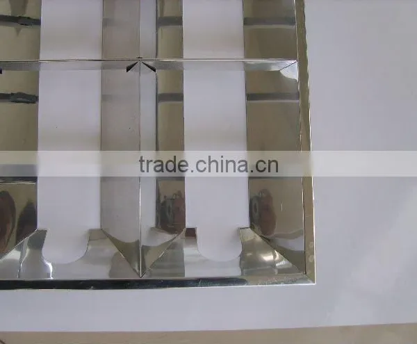 598x 598 Recessed Fluorescent Grille Lighting Fixture Matt Aluminum Reflector photo-2