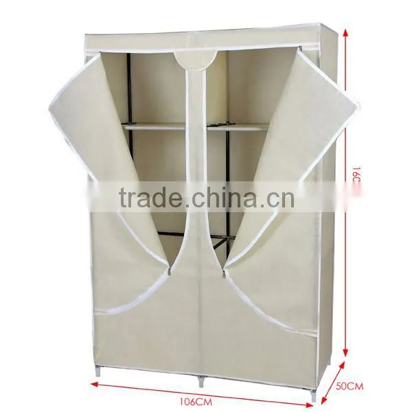 Cheap Folding Easy Assemble Non-woven Fabric Wardrobe Closet , Durable Large Assemble Wardrobe photo-3