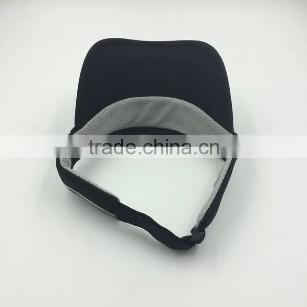 Custom Design Fashion 100% Cotton Black Sun Visor With Embroidery photo-5