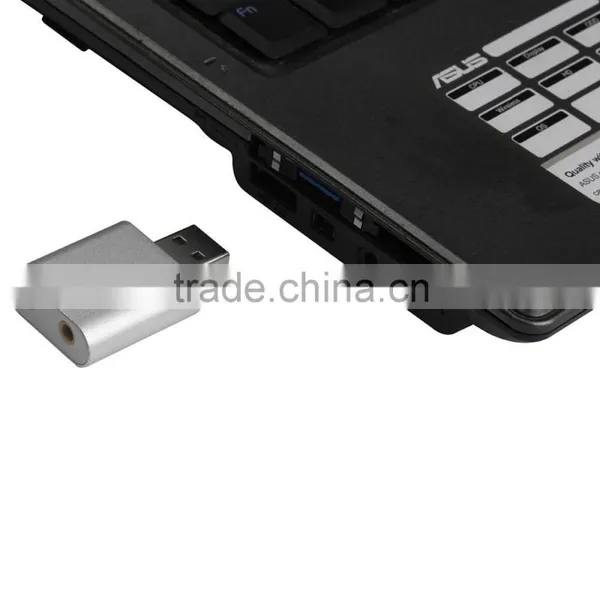 Aluminum USB External Stereo 7.1 Channel 3D Sound Card Adapter 3.5mm Aux Out photo-2