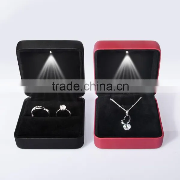 Wholesale High Quality Ring Box With PU Leather LED Light photo-4
