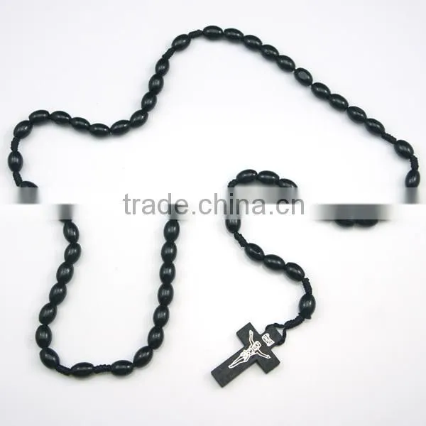 Handmade Cord Wood Rosary,wood Bead Cord Rosary photo-2