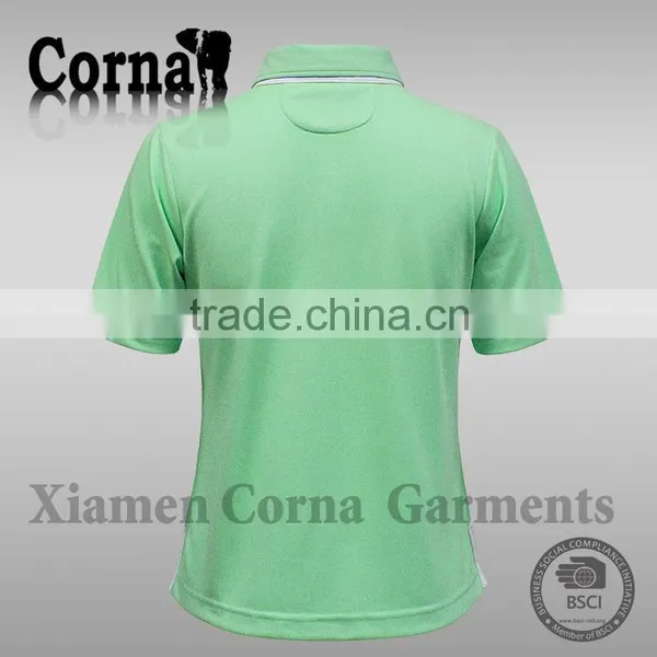 100% Polyester Original Pique Fabric Short Sleeves Green Female Outdoor Sport Blank Polo t Shirt photo-2