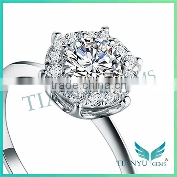 White Sliver Wedding Rings 10 Hearts & Arrows VVS1 E-F 1Carat Moissanite Engagement Rings for Women photo-3