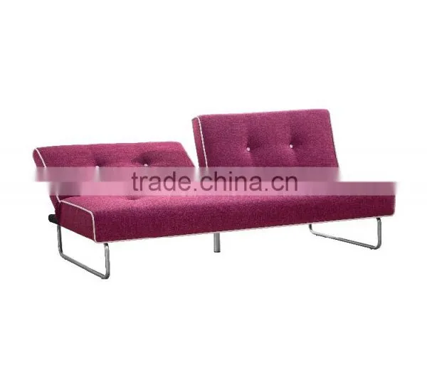 Living Room or Hotel Use Simple Style Fabric Purple Folding Sofa Bed With Metal Leg photo-3