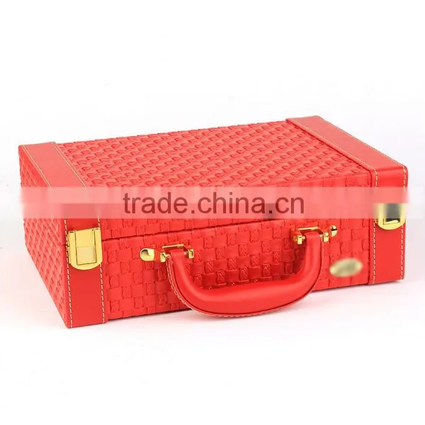 Wholesale Custom High-grade PU Leather Jewelry Box, Fashion Beautiful Makeup Box photo-6