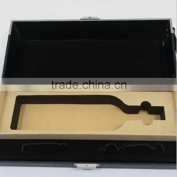 Chinese Factories Wholesale Custom High-grade PU Leather 2 Bottles of Red Wine Box, Black Gift Box photo-3