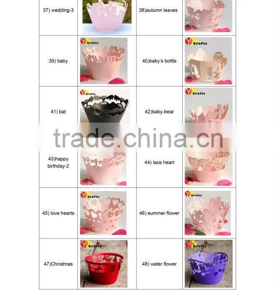 Laser Cut Hollow Out Pearl Party Greaseproof Paper Wedding Cup Cake Wrapper photo-2