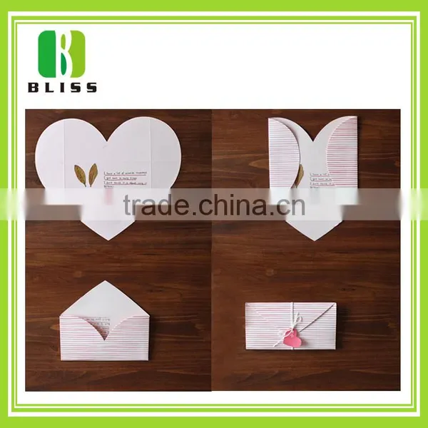 Luxury Floral Customized Folding Envelop Heart Shape Wedding Invitations Paper Cut Greeting Cards and Invitation photo-6
