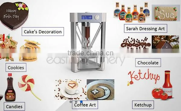 Professional 100*100*15mm Build Size 3D Food Printer Edible Food 3D Printer Kit for Cookies Cakes Chocolate Cream Ketchup photo-3