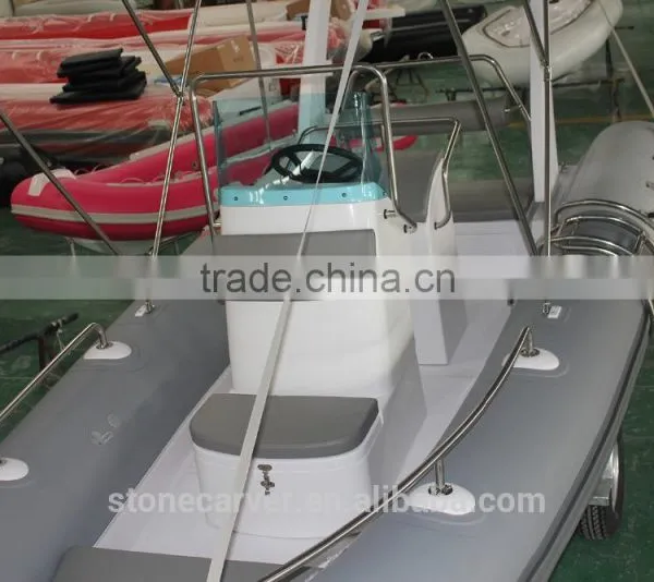 Rilaxy Factory Directly 5.2m 17ft Dual Layer Fiberglass Hull Rigid Inflatable Boat RIB520A photo-5