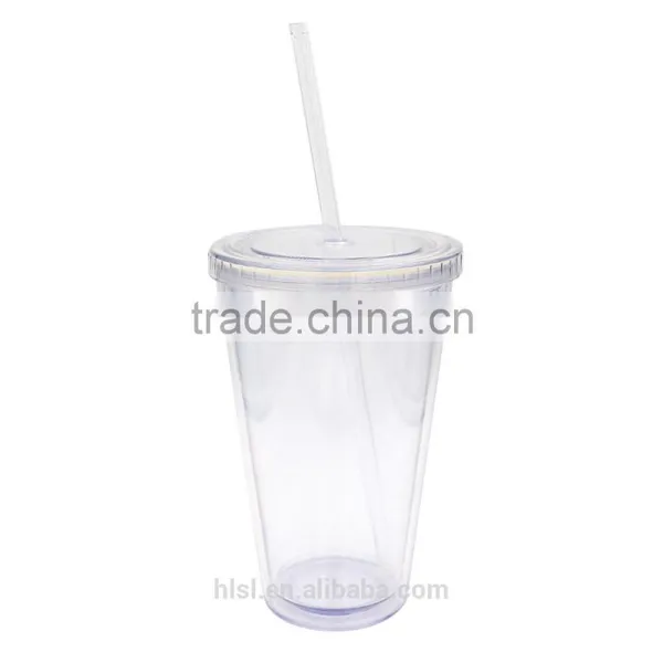 Wholesale Clear Plastic Disposable Straw Cup With Lid, IML Custom Logo Printed Cup With Straw photo-6