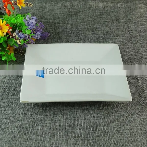 Unglazed Large Square White Ceramic Porcelain Dinner Plate Dishes photo-2