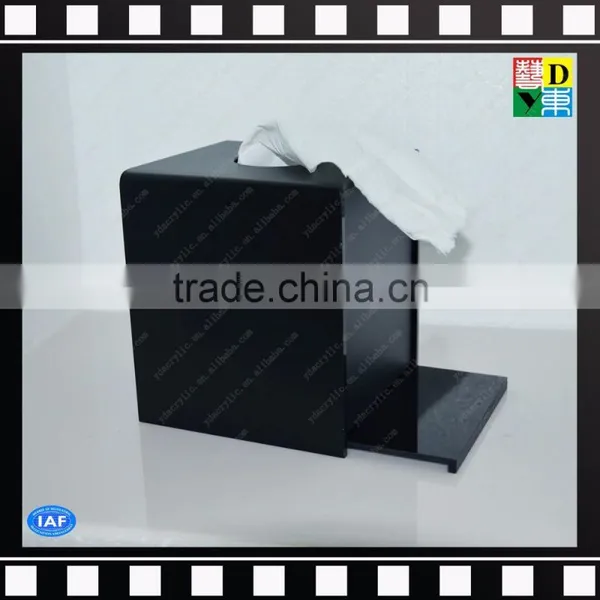 Manufacturer Black Acrylic Tissue Box Napkin Holders for Home/hotel/office
