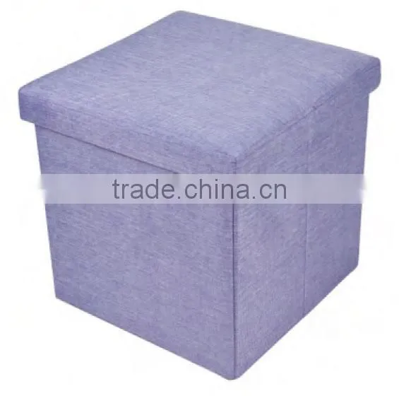 Purple Cube Foldable Seat Foot Rest Stool Seat Storage Ottoman photo-2