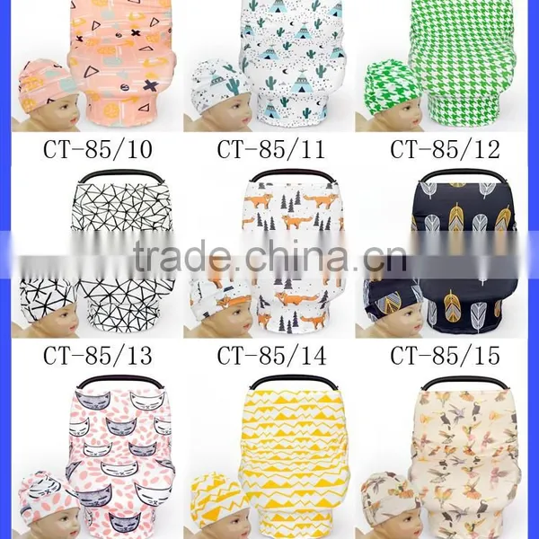 Cartoon Crawfish Print Stitch Stretch Baby Car Seat Cover photo-2