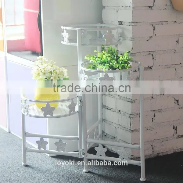 3-Tier Iron Home Decorative Flower Pot Folding Metal Plant Pot photo-3