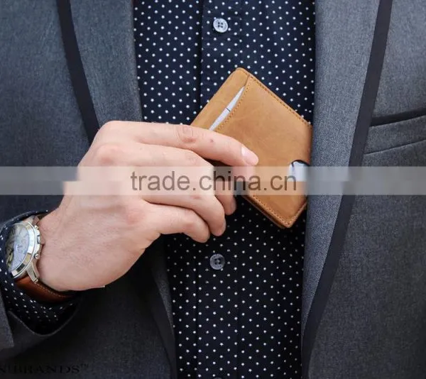 RFID Blocking Bifold Slim Genuine Leather Thin Minimalist Front Pocket Wallets for Men Money Clip - Made From Full Grain Leather photo-5