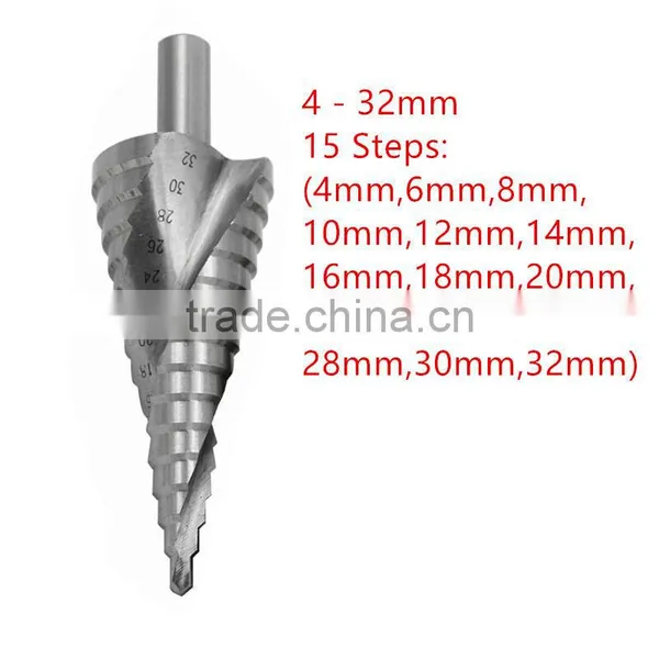 Spiral Flute Titanium Coated Hss Step Drill Bit Hole Cutter Core Hex Shank photo-2