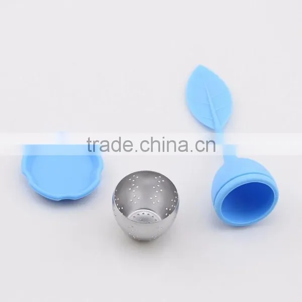 Cute Silicone Handle Tea Infuser Strainer With Drip Tray photo-5