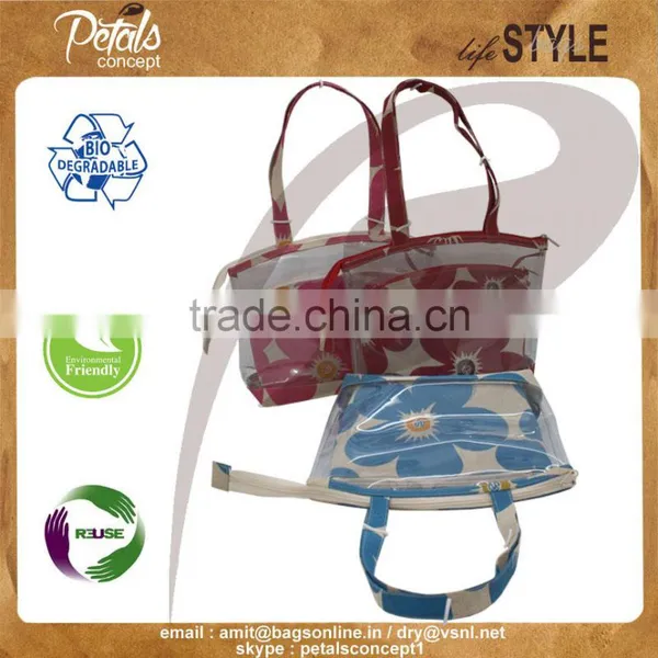 2017 See Through PVC/Juco Tote Bag Purse With Pouch photo-2