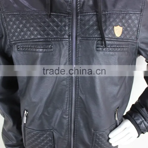 Korean Style Men Fashion Leather Jacket Cheap photo-3
