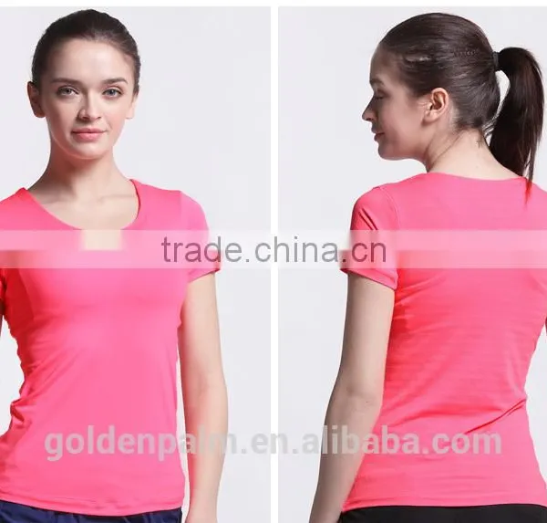 Summer Season Crewneck Jacquard Fabric Women Blank Xxx t Shirt