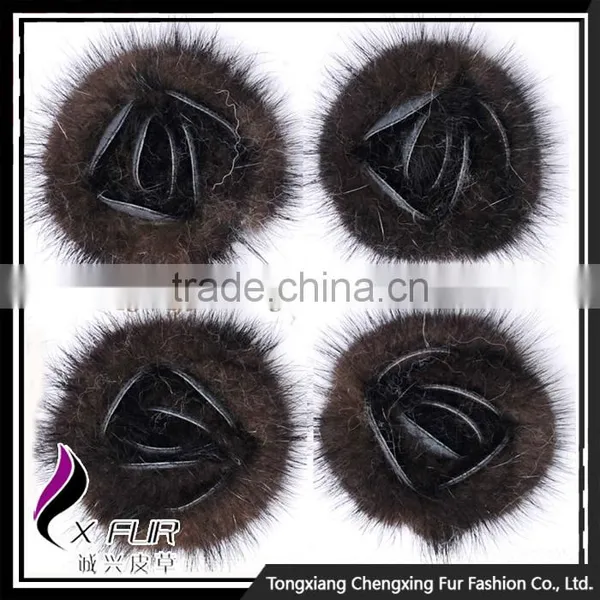 CX-A-25D Women Party Mink Fur Flower Coat Brooch Pin photo-3