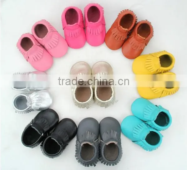 Wholesale Genuine Leather Shoes Baby Moccasins With Tassels photo-2