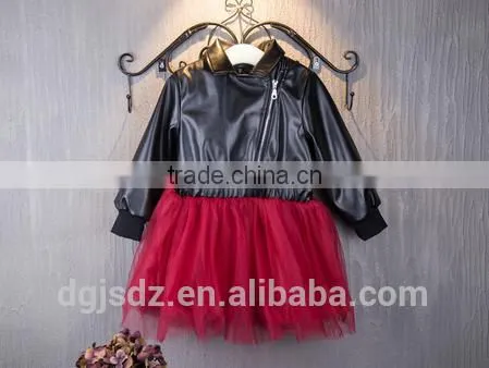 2015 New Design Korean Dresses, Long Sleeve Sequin O' Hare Flashes Diamond Pattern Leather Skirt photo-2