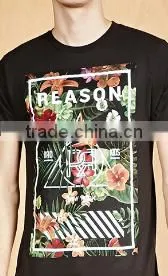 2017 High Quality Fashion Mens Reason Floral Graphic Tee OEM Service 100% Cotton Machine Wash Cold photo-2