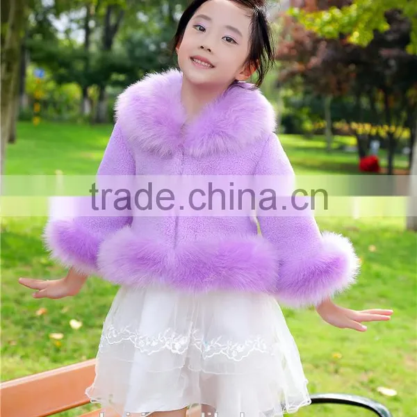 2015 Luxury Faux Fur Coats Winte Girl Fashion Jacket KIDS RABBIT FOX FUR Jackets photo-2