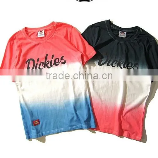 High Quality Color Gradual Change Sublimation Dry Fit Sport T-Shirt With Custom Logo photo-2
