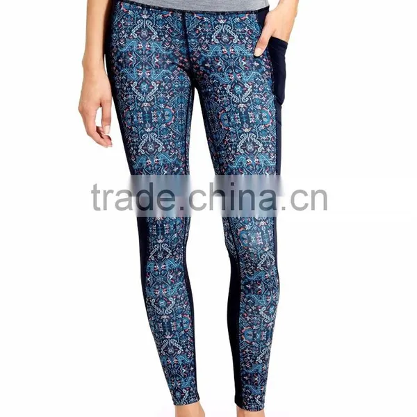 Custom Wide Waist Yoga Pants Tights With Leg Pockets Woman Leggings photo-5