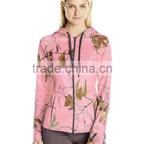 Latest Women Lightweight Camo Sweatshirt Zip Pullover Hoodies Sweatshirts Wholesale Organic photo-4