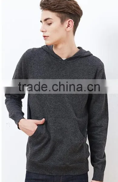 Shantou Manufacturers Mens Wool Pullover Sweater Hoody for Wholesale photo-2