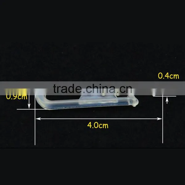 4.0*0.9*0.4cm Cheap With Teeth U-shape Clips Transparent Plastic Clips for Packing photo-2