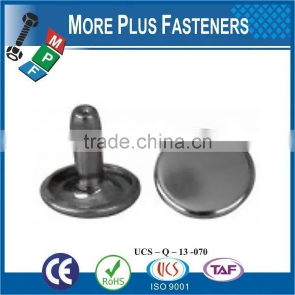Made In Taiwan Antique Brass Large Gilt Brass Plated Stainless Steel Double Cap Rivet photo-4