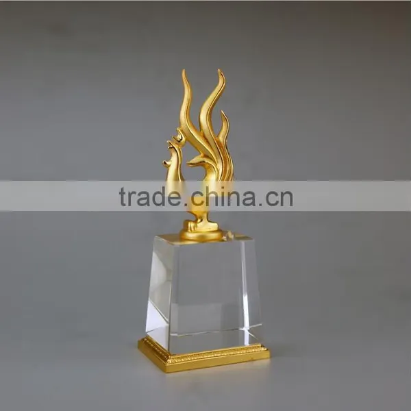 2017 New Design Gold Rooster Award Gold Chanticleer Trophy For Company Gift photo-2