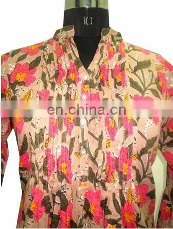 High Quality Cotton Designer Kurti Pintuck Indian Tunic / Ethnic Clothing / India & Pakistan Clothing photo-2