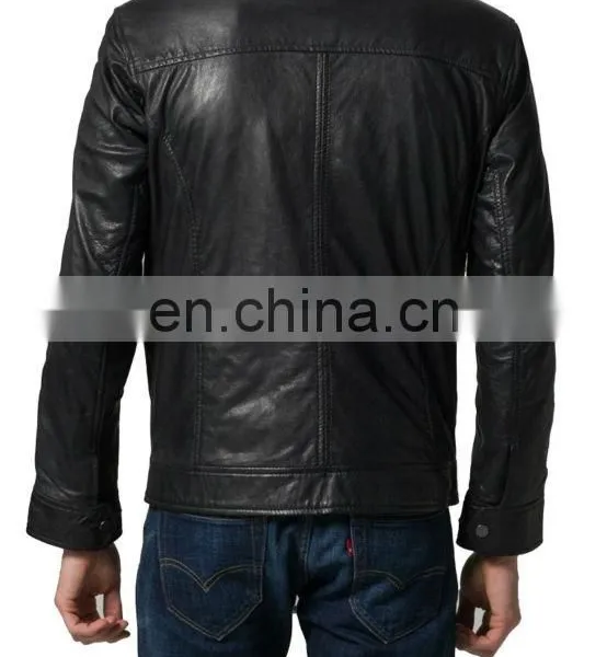 Soft Smooth Sheep Skin Leather Jackets Black Clour photo-2