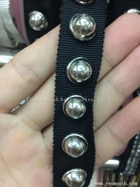 Fashion Rhinestone Bead Metal Chain Lace Trim Apparel Decoration Fabric photo-2