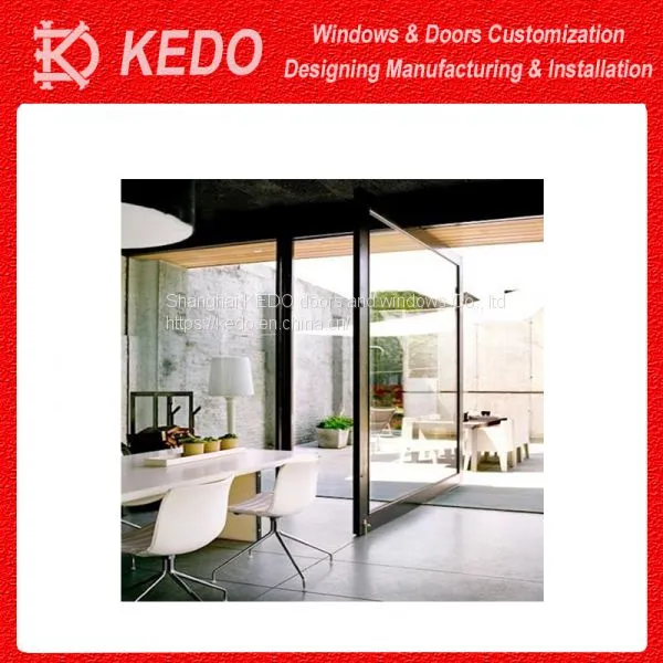 Simple Front Design Security Metal Aluminum Pivot Door Design photo-2