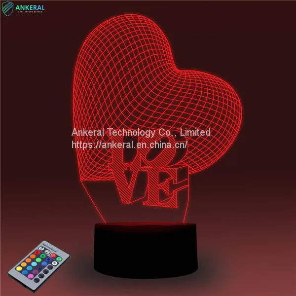 Love Heart 3D Atmosphere Night Light Fantastic Creative New Designs photo-4