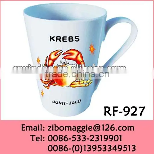 12oz V Shape Wholesale Zibo Made Porcelain Cup for Designers Porcelain Espresso Cup