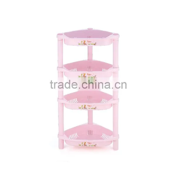 High Quality 4 Layer Triangle Bathroom Shelf Plastic Storage Rack photo-4